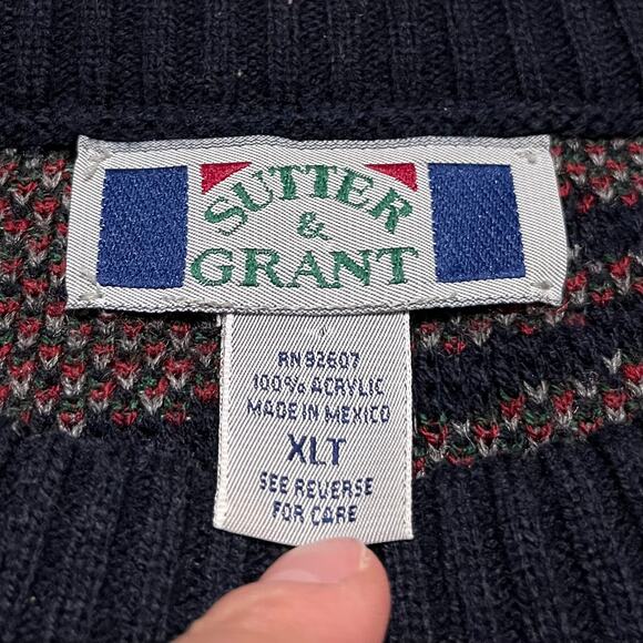 Sutter and Grante Zig Zag Striped Faded Black Sweater XL - Picture 4 of 7